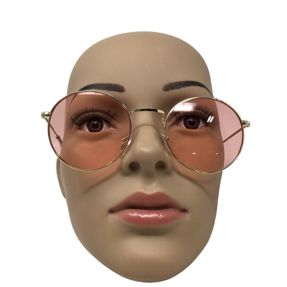John Lennon Classic Circle Round Style Sunglasses, Unisex Pink - Picture 1 of 6